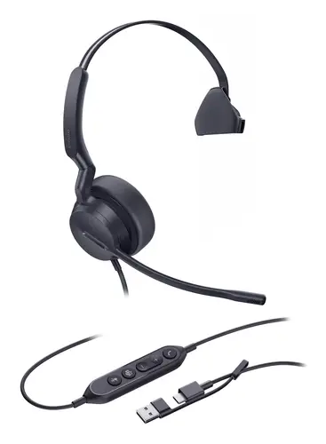 UH42 Mono Teams USB-C/A Auriculares Alámbrico Diadema Oficina/Centro de llamadas USB Type-C / USB Type-A Negro - Imagen 1