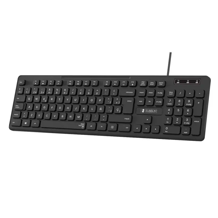 Teclado Ergonómico Business Slim Silencioso con cable USB