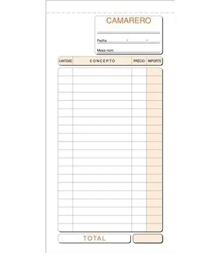 TALONARIO CAMAREROS 1/3 DUPLICADO LOAN