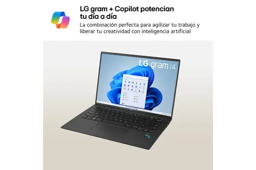 Gram 14Z90RU-G.AA55B ordenador portatil Intel® Core i5 i5-1334U Portátil 35,6 cm (14") WUXGA 16 GB LPDDR5-SDRAM 512 GB SSD Wi-Fi 6 (802.11ax) Windows 11 Home Copilot+ PC Negro - Imagen 3