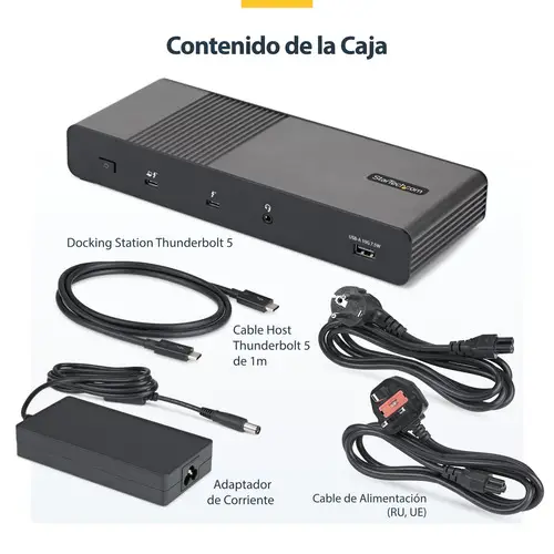 206UE-TB5USB4DOCK base para portátil y replicador de puertos Alámbrico Thunderbolt 5 Negro, Gris - Imagen 6