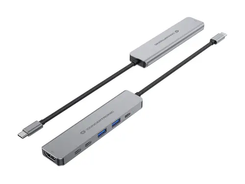 DONN33G base para portátil y replicador de puertos Alámbrico USB 3.2 Gen 1 (3.1 Gen 1) Type-C Plata - Imagen 3