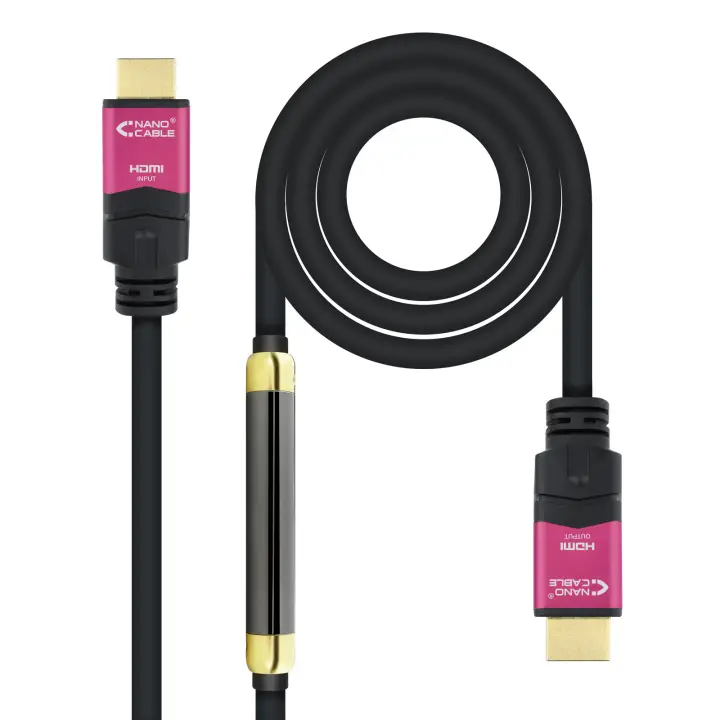 10.15.3725 cable HDMI 25 m HDMI tipo A (Estándar) Negro, Rosa