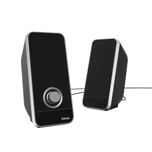 Altavoces para PC 2.0 estéreo (Altavoz para Ordenador de 6W, alimentación USB, Jack 3.5 mm, 50-20000 Hz, 4 O) Color Negro/Plata - Imagen 1
