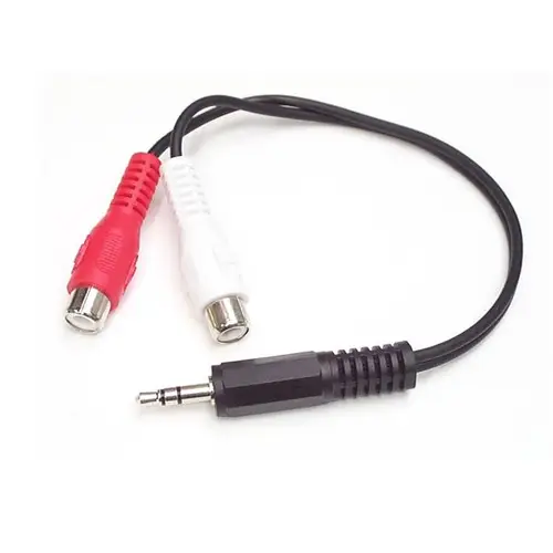 Cable Convertidor Adaptador Audio 15cm Mini Jack 3,5 mm a RCA Estéreo - Conversor - Imagen 1