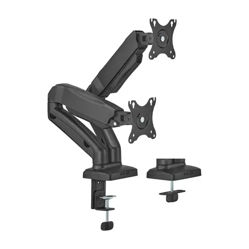 Soporte De Mesa Pro Contrapeso Giratorio E Inclinable Para Monitor/TV 9kg (3 Pivotes, 2 Brazos) De 17-32, Negro - Imagen 1