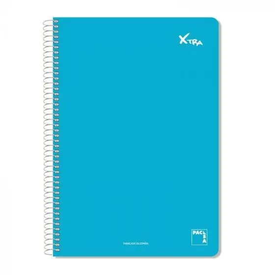 CUADERNO SERIE XTRA 60GR.TAPA CONTRACOLADA FOLIO (215X310MM.) 80 HOJAS CUADRÍCULA 4X4 COLOR AZUL PACSA 16070