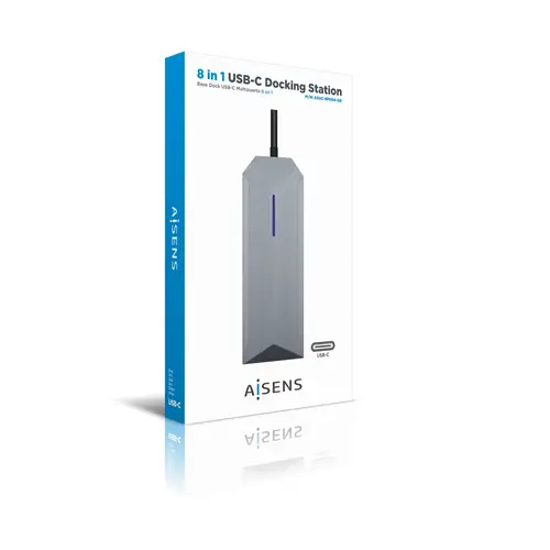 USB-C dock 8 en 1, USB-C a 1xHDMI, 1xRJ45, 3xUSB, 1xPD, 1xSD, 1xMicroSD, Gris, 15 cm - Imagen 6