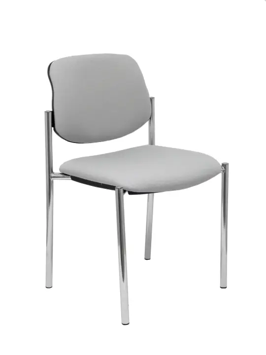 Silla fija Villalgordo bali gris chasis cromo