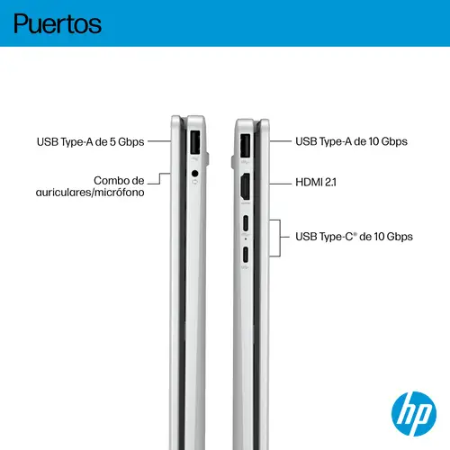 OmniBook 5 Flip 2-in-1 Laptop 14-fp0057ns Intel Core 7 150U 35,6 cm (14") Pantalla táctil 2K 16 GB LPDDR5-SDRAM 1 TB SSD Wi-Fi 6 (802.11ax) Windows 11 Home Plata - Imagen 4