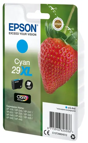 Strawberry Singlepack Cyan 29XL Claria Home Ink - Imagen 2