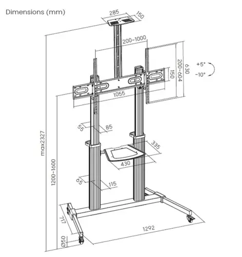 60«-100» Eco Ultra-large Display LFD Trolley - Imagen 7