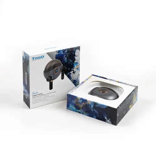 Snail Auriculares Inalámbricos + Micrófono Bluetooth con Estuche de Carga, Gris/Negros - Imagen 3