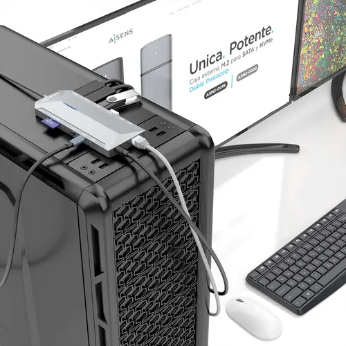 USB-C Dock 12 En 1, USB-C A 2xHDMI, 1xRJ45, 3xUSB-A, 2xUSB-C, 1xUSB-C PD, 1xAudio, 1xSD, 1xMicro SD, Gris, 30cm - Imagen 5