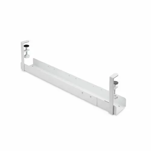 Bandeja Gestionador de Cables Negro - Soporte de Regleta - para Debajo del Escritorio - Ajustable en Longitud - Fijación con Mordaza - Instalación sin Perforaciónes - Blanco - Imagen 2