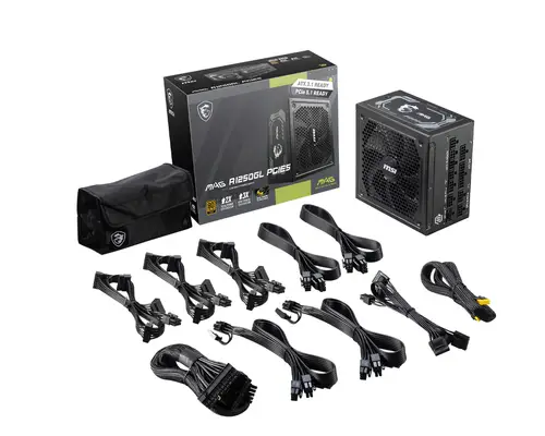 MAG A1250GL PCIE5 unidad de fuente de alimentación 1250 W 24-pin ATX ATX Negro - Imagen 5