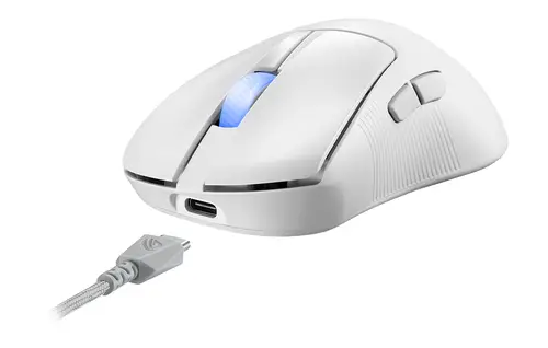 ROG Keris II Ace Wireless AimPoint White ratón Juego mano derecha RF Wireless + Bluetooth + USB Type-A Óptico 42000 DPI - Imagen 7