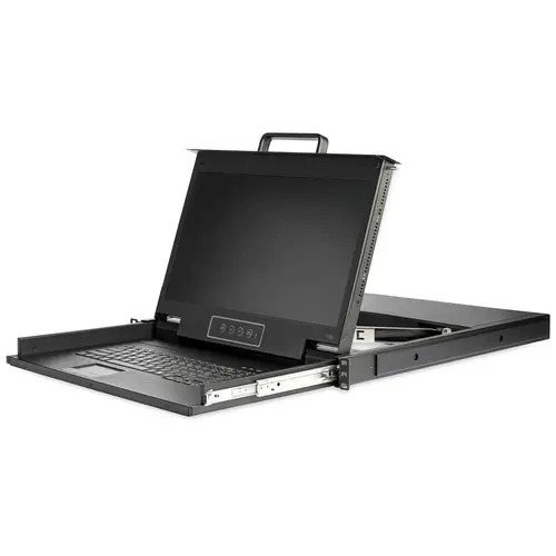 Consola KVM HD 1080p de Montaje en Rack de Servidores - Teclado QWERTY - KVM de 1 Puerto VGA con Monitor LCD de 17" - Switch KVM 1U con Cables - USB - MTBF 50000 - Imagen 2