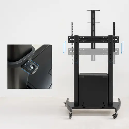 NARNIA Soporte de Suelo con Armario Multiusos + Accesorios Rack para Pantallas 60"- 100", Negro - Imagen 5