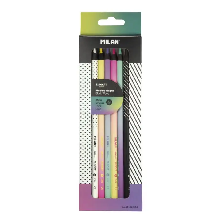 071522206 lápiz de color Negro, Verde, Lila, Rosa, Blanco, Amarillo 6 pieza(s)