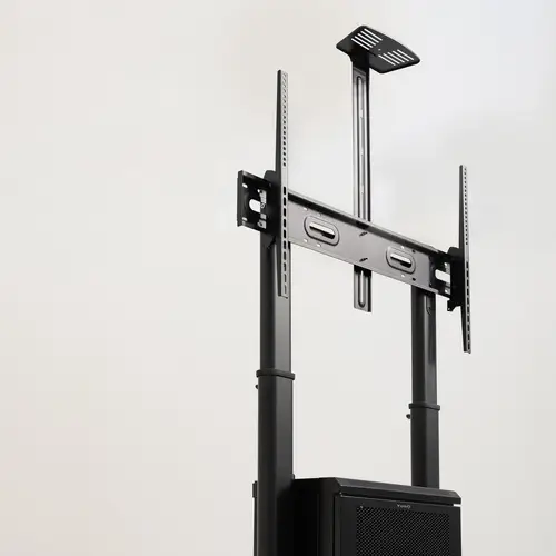 NARNIA Soporte de Suelo con Armario Multiusos + Accesorios Rack para Pantallas 60"- 100", Negro - Imagen 8