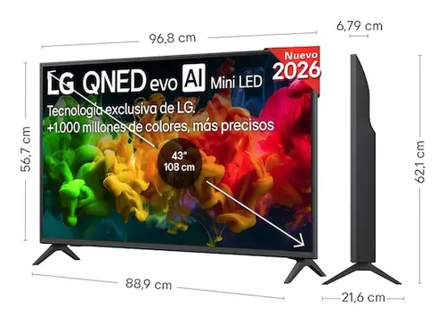 QNED evo AI MiniLED 43QNED81B6C.AEU Televisor 109,2 cm (43") 4K Ultra HD Smart TV Wifi Negro - Imagen 2