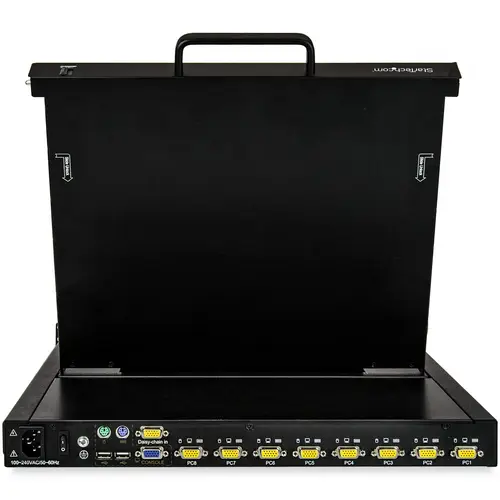 Consola KVM de 8 Puertos para Montaje en Rack con Cables de 1,8m - Teclado QWERTY - Conmutador KVM integrado con Monitor LCD de 17" - Switch KVM LCD 1U - KVM OSD - 50000 MTBF - Imagen 3