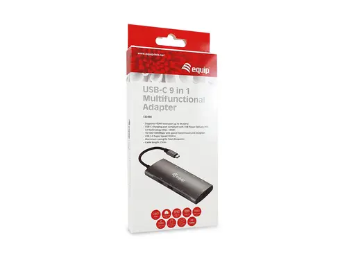 Adaptador multifunción USB-C 9 en 1, HDMI 4K/60Hz, Gigabit LAN, USB 3.2 GEN1, SD/TF, 100W USB PD - Imagen 4