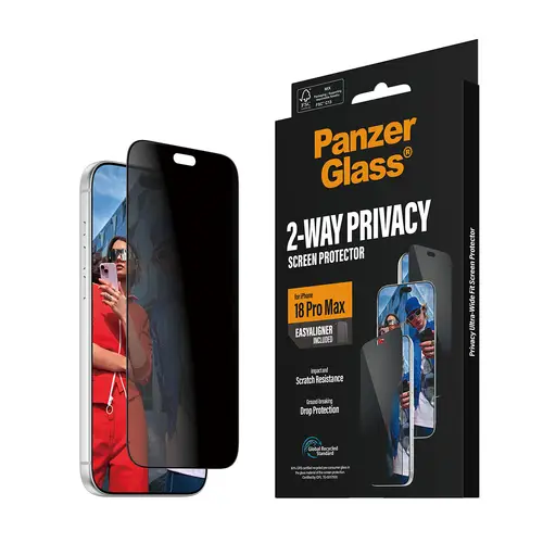 ® 2-Way Privacy Screen Protector iPhone 18 Pro Max | Ultra-Wide Fit w. EasyAligner Protector de pantalla 1 pieza(s) - Imagen 7