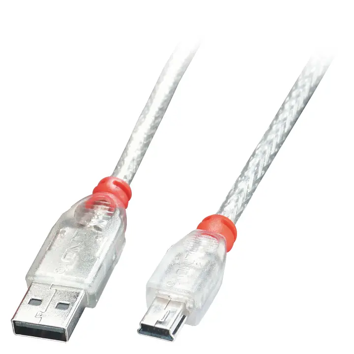41782 cable USB USB 2.0 1 m USB A Mini-USB B Transparente