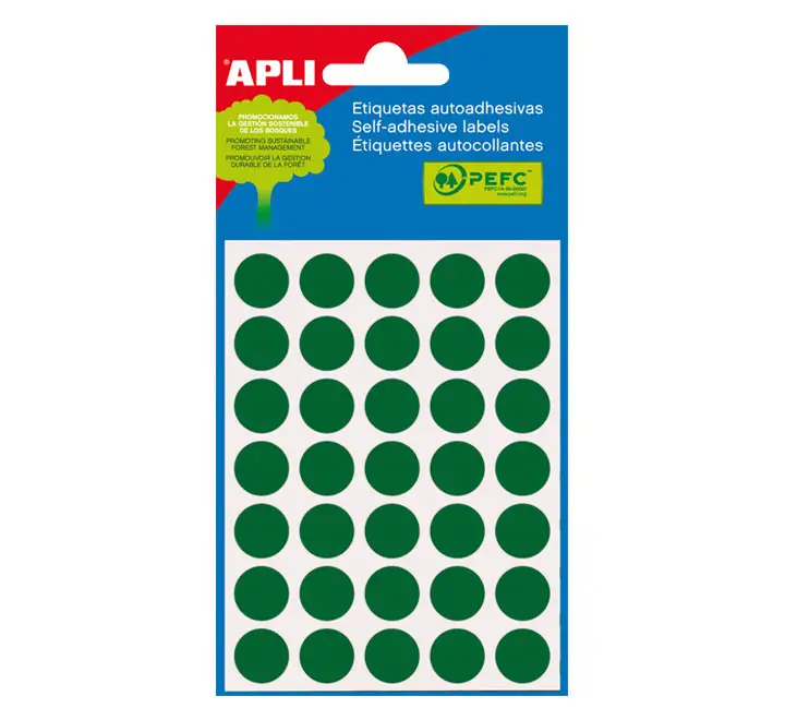 APL B.5H ETIQ DIAM 13MM VERDE