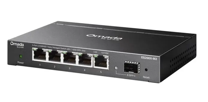 Omada ES206X-M2 switch Gestionado L2 2.5G Ethernet (100/1000/2500) Montaje en pared/escritorio Negro