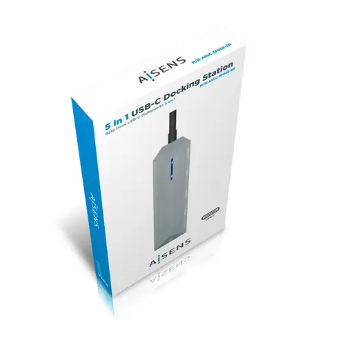USB-C dock 5 en 1, USB-C a 1xHDMI, 1xRJ45, 2xUSB, 1xPD, Gris, 15 cm - Imagen 6