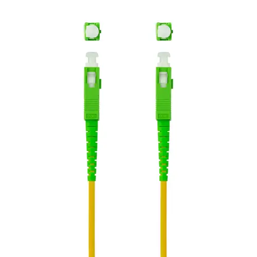 Cable de Fibra Óptica SC/APC a SC/APC Monomodo Simplex LSZH, Amarillo, 2 m - Imagen 2