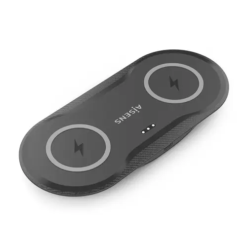 AISENS Cargador Inalambrico USB C 15W 2 en 1 Para Movil Auriculares  Negro - Imagen 3