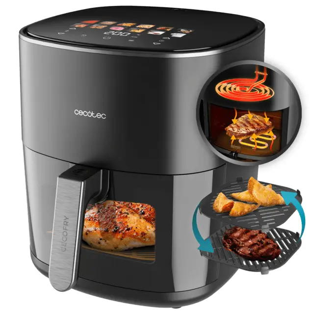 Cecofry&Grill Duoheat 6500 Sencillo 6,5 L Independiente 2200 W Freidora de aire caliente Negro