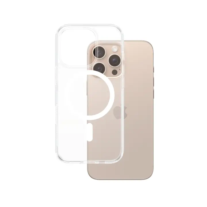 ® HardCase Transparent w. White MagSafe iPhone 16 Pro Max funda para teléfono móvil Transparente