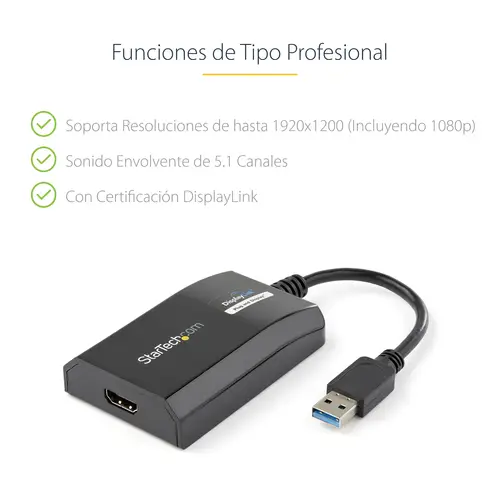 Adaptador USB 3.0 HDMI - Certificado con DisplayLink - 1920x1200 - Imagen 9