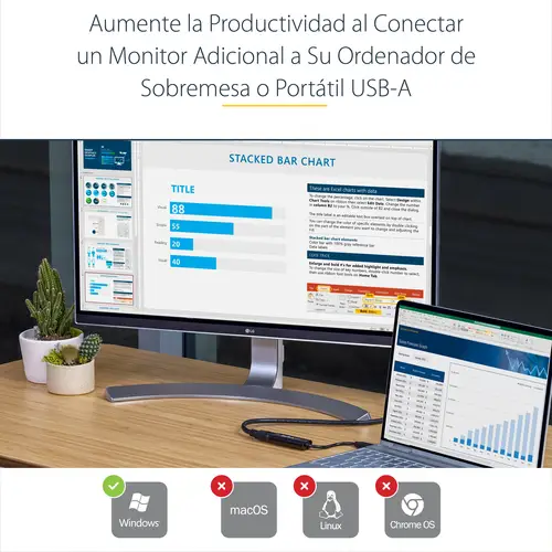 Adaptador USB 3.0 a HDMI - 1080p (1920x1200) - Adaptador Conversor Compacto de USB-A a HDMI para Monitor - Adaptador Gráfico Externo de Vídeo - Negro - para Windows Solamente - Imagen 6