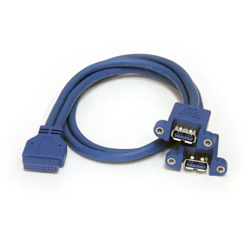 Cable Extensor 50cm 2 Puertos USB 3.0 para Montaje en Panel conexión a Placa Base - Hembra USB A - Imagen 1
