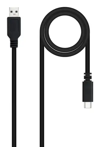 Cable USB 2.0 3A, tipo USB-C/M-A/M, Negro, 1.5 m - Imagen 1