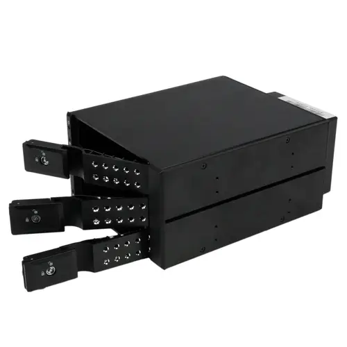 Rack Móvil Backplane de 3 Bahías para Unidades de 3,5 SAS II/SATA III Hot Swap - 6 Gbps - Rack Móvil de Aluminio con Intercambio en Caliente - Imagen 2