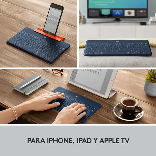 920-010044 teclado para móvil QWERTY Español Bluetooth Azul, Naranja - Imagen 9