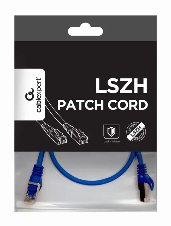 PP6A-LSZHCU-B-0.5M cable de red Azul 0,5 m Cat6a S/FTP (S-STP)