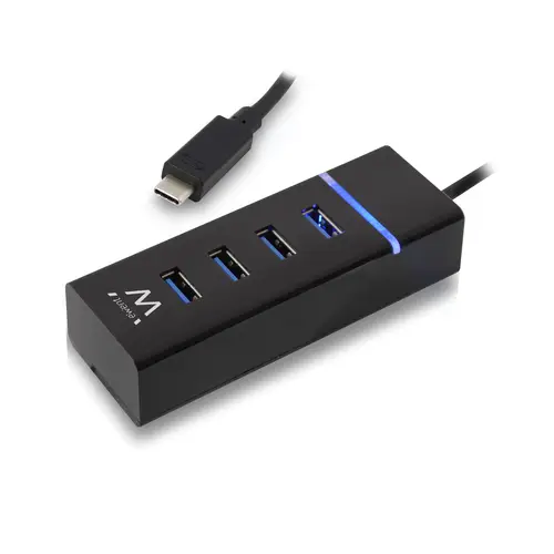 EW1137 hub de interfaz USB 3.2 Gen 1 (3.1 Gen 1) Type-C 5000 Mbit/s Negro - Imagen 1