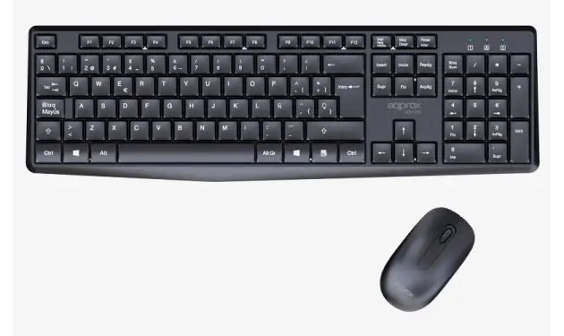 APPMX420B teclado Ratón incluido Hogar / Oficina RF inalámbrico QWERTY Español Negro