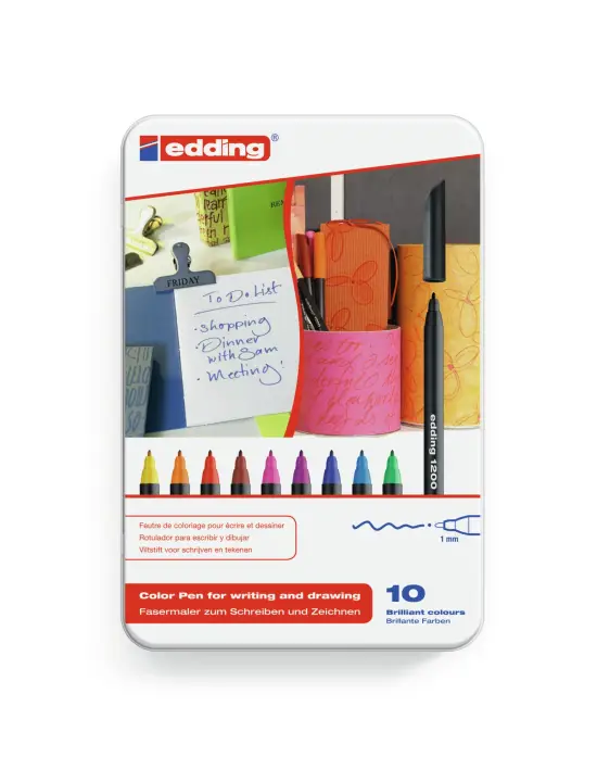 1200 colourpen rotulador Fino Negro, Azul, Marrón, Verde, Naranj..