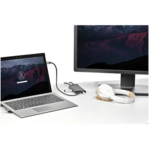 Adaptador Multipuertos USB-C - Mini Docking Station para Viajes con HDMI de 4K o VGA de 1080p - con Hub Ladrón USB 3.0 - PD de 100W - SD - Ethernet - Audio y Micrófono - Replicador de Puertos Portátil - Imagen 8
