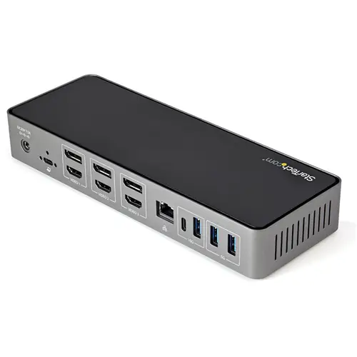 Docking Station USB-C y USB-A 10Gb - Replicador de Puertos Híbrido Universal para 3 Monitores DisplayPort y HDMI 4K de 60Hz - PD 85W - Hub Ladrón USB de 6 Puertos - Audio - Red Gigabit - Imagen 3