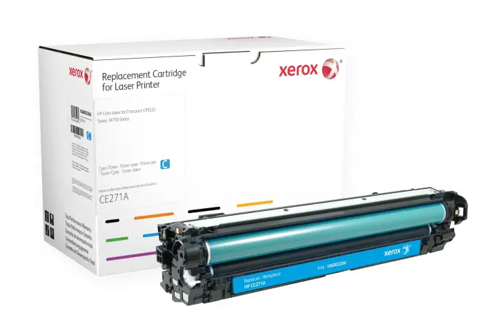 Cartucho de tóner cian. Equivalente a HP CE271A. Compatible con HP Colour LaserJet CP5525